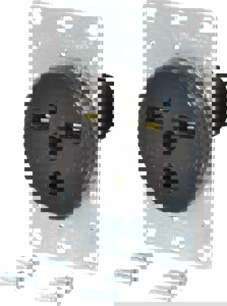 Straight Blade Single Receptacle: NEMA 6-30R, 30 Amps, Self-Grounding